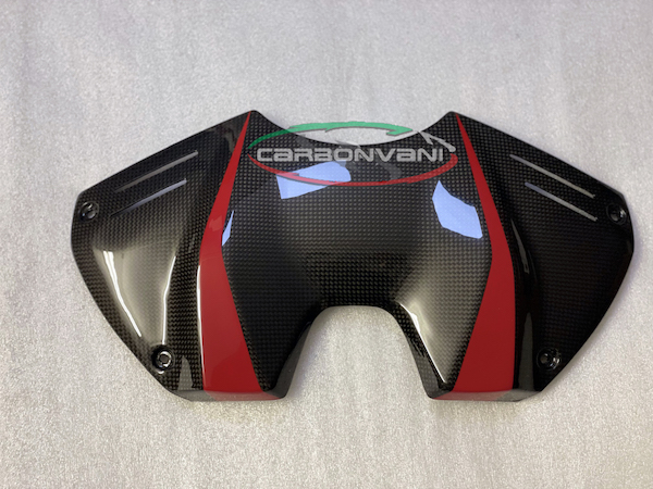 Carbonvani - Ducati Panigale V4 / S (22-24) Carbon Fiber Upper Tank Cover -DP Style RED Carbonvani - Ducati Panigale V4 / S (22-24) Carbon Fiber Upper Tank Cover -DP Style RED